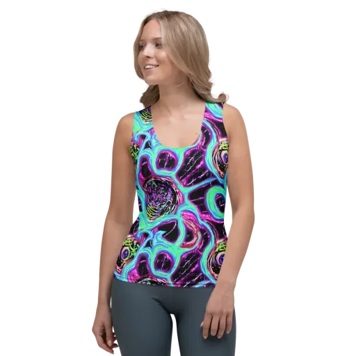Cosmic Lava on a Women's Tank Top