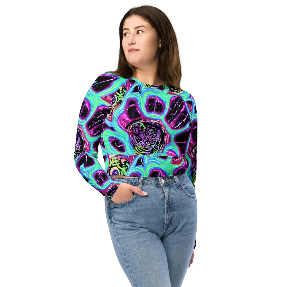 Cosmic Lava on Long Sleeve Crop Top — Front