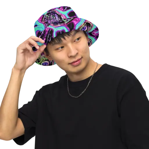 Cosmic Lava on a Reversible Bucket Hat
