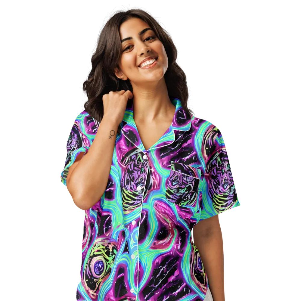 Cosmic Lava on Women's Short Sleeve Pajama Top — Front