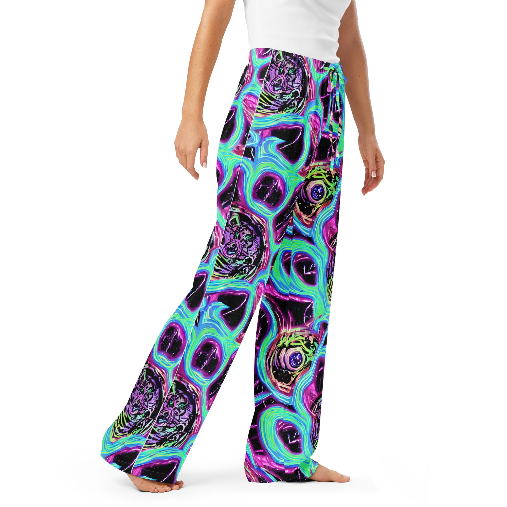 Cosmic Lava on Women's Pajama Pants — Right Front