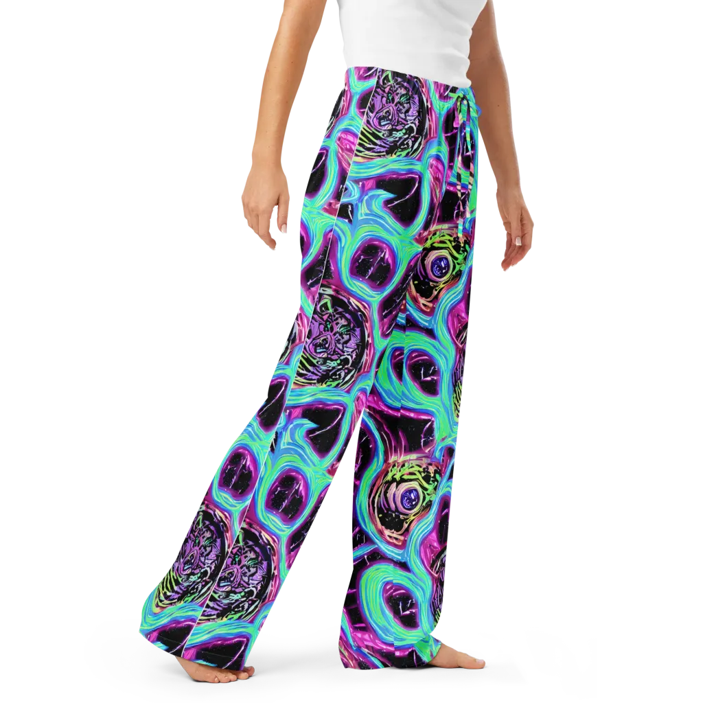 Cosmic Lava on Women's Pajama Pants — Right Front