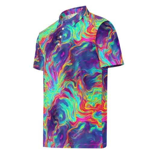 Neon Marbles on a Men's Slim Fit Polo Shirt