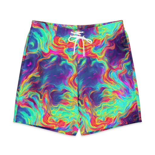 Neon Marbles on a Men's Board Shorts