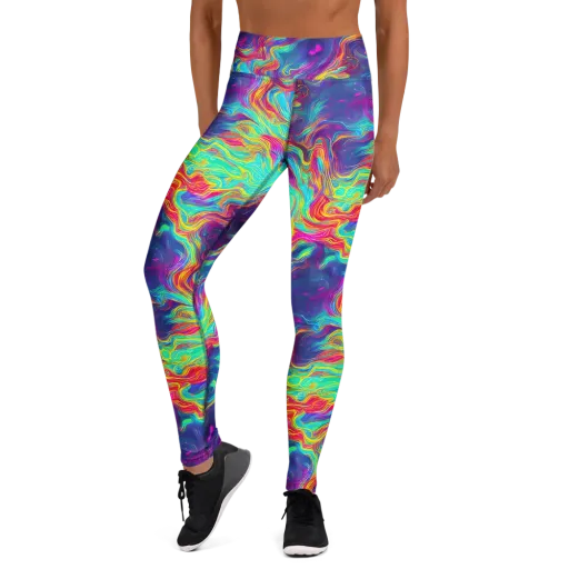 Neon Marbles on a Yoga Leggings