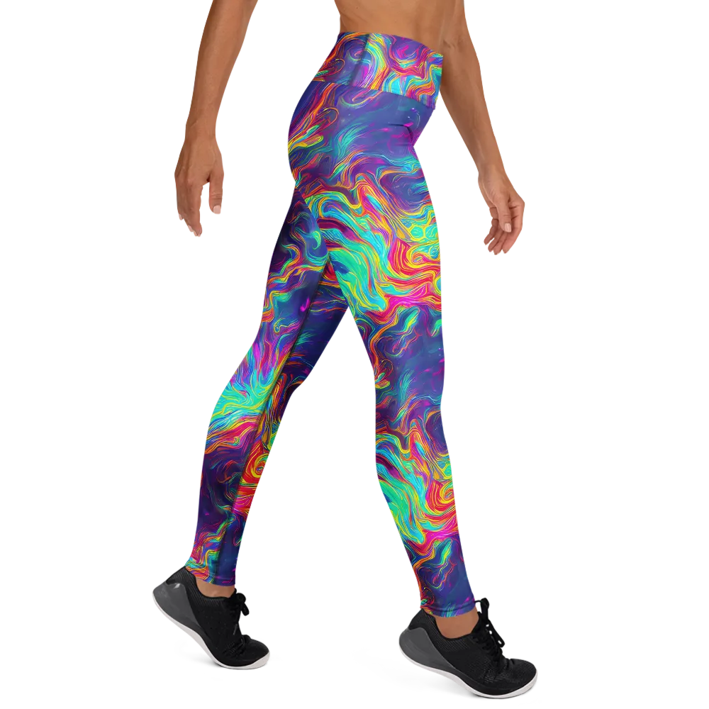 Neon Marbles on Yoga Leggings — Right