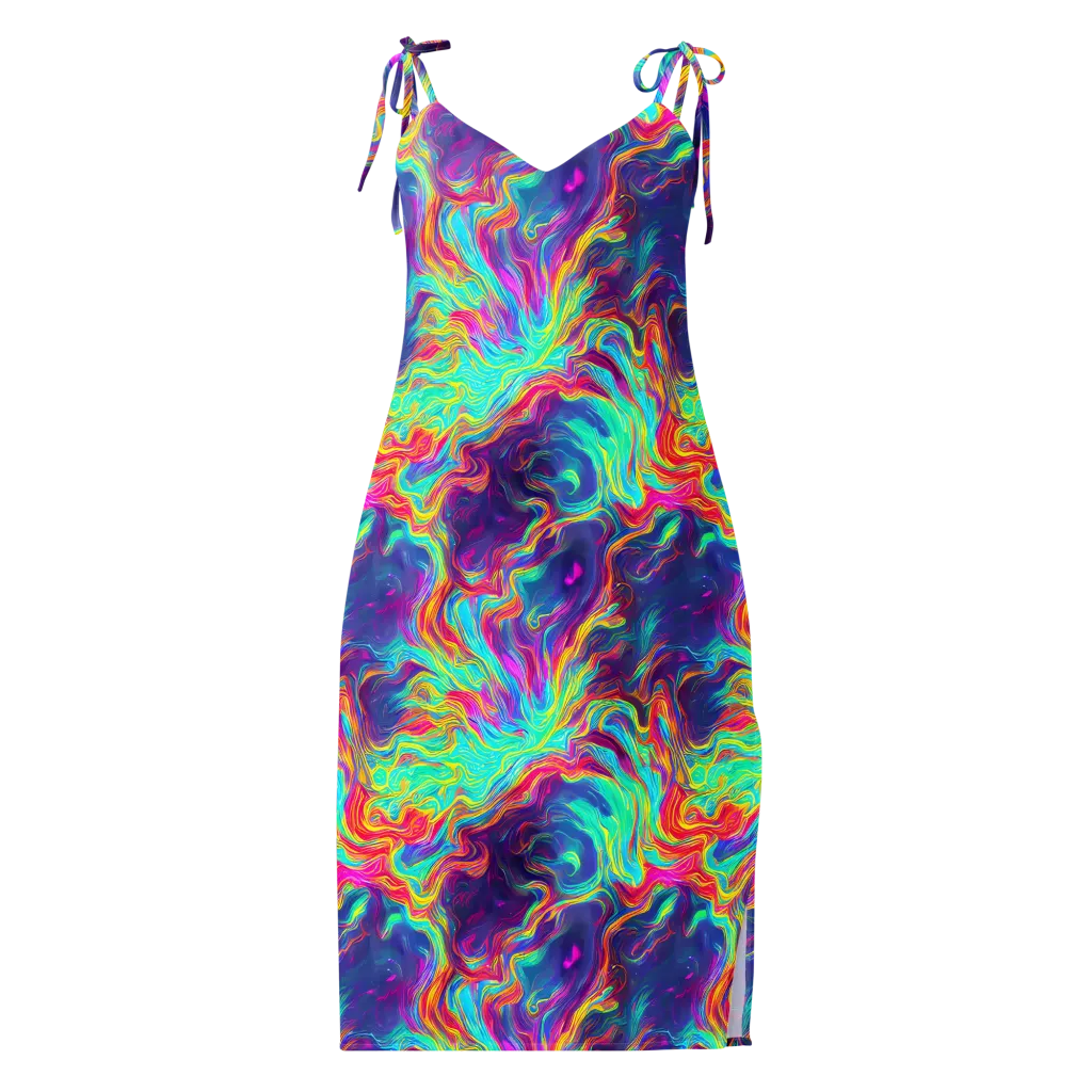 Neon Marbles on Slip Dress — Front