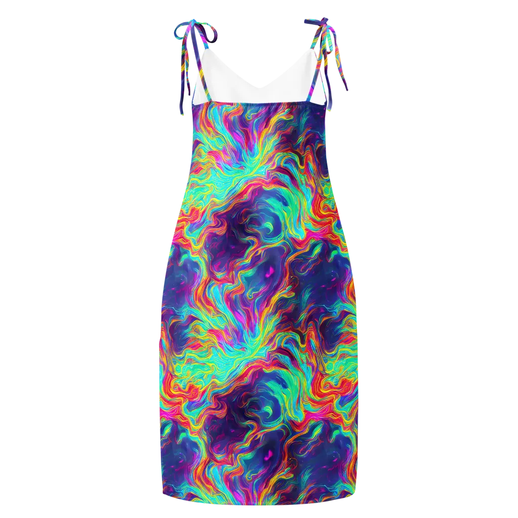 Neon Marbles on Slip Dress — Back