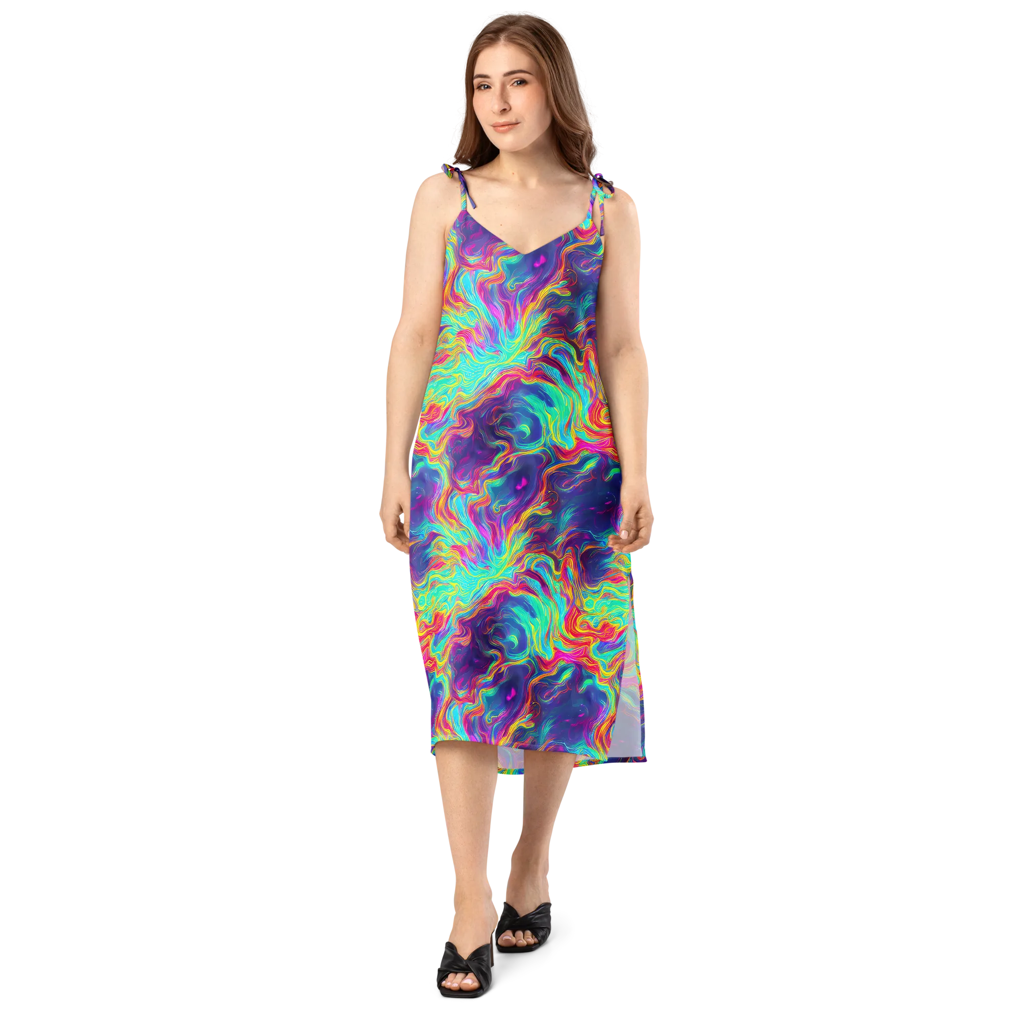 Neon Marbles on Slip Dress — Front