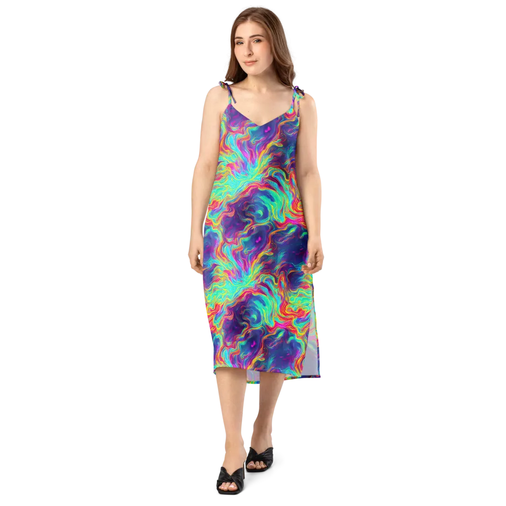 Neon Marbles on Slip Dress — Front