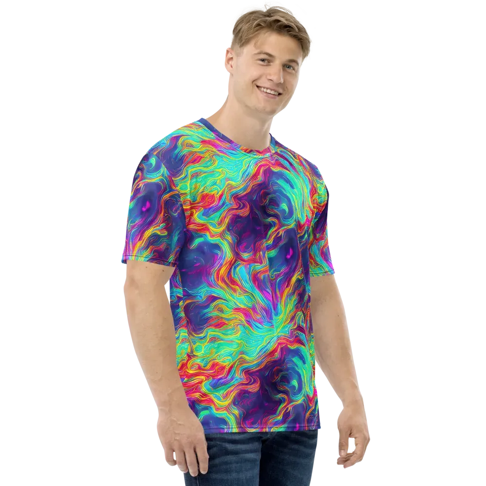 Neon Marbles on Men's Crew Neck T-Shirt — Right