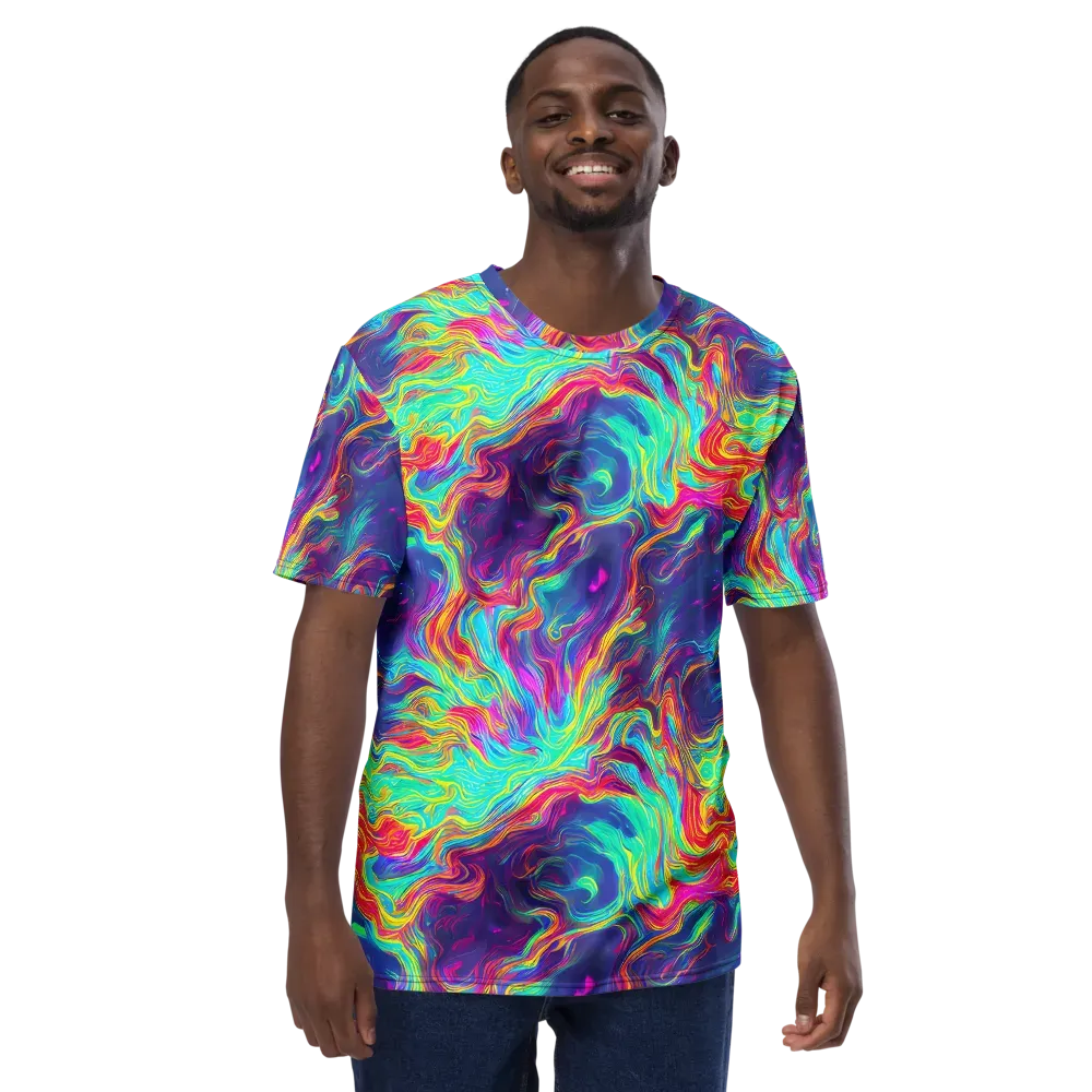 Neon Marbles on Men's Crew Neck T-Shirt — Front