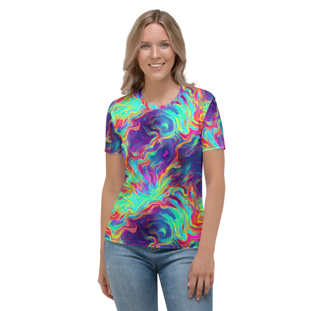 Neon Marbles on Women's Crew Neck T-Shirt — Front