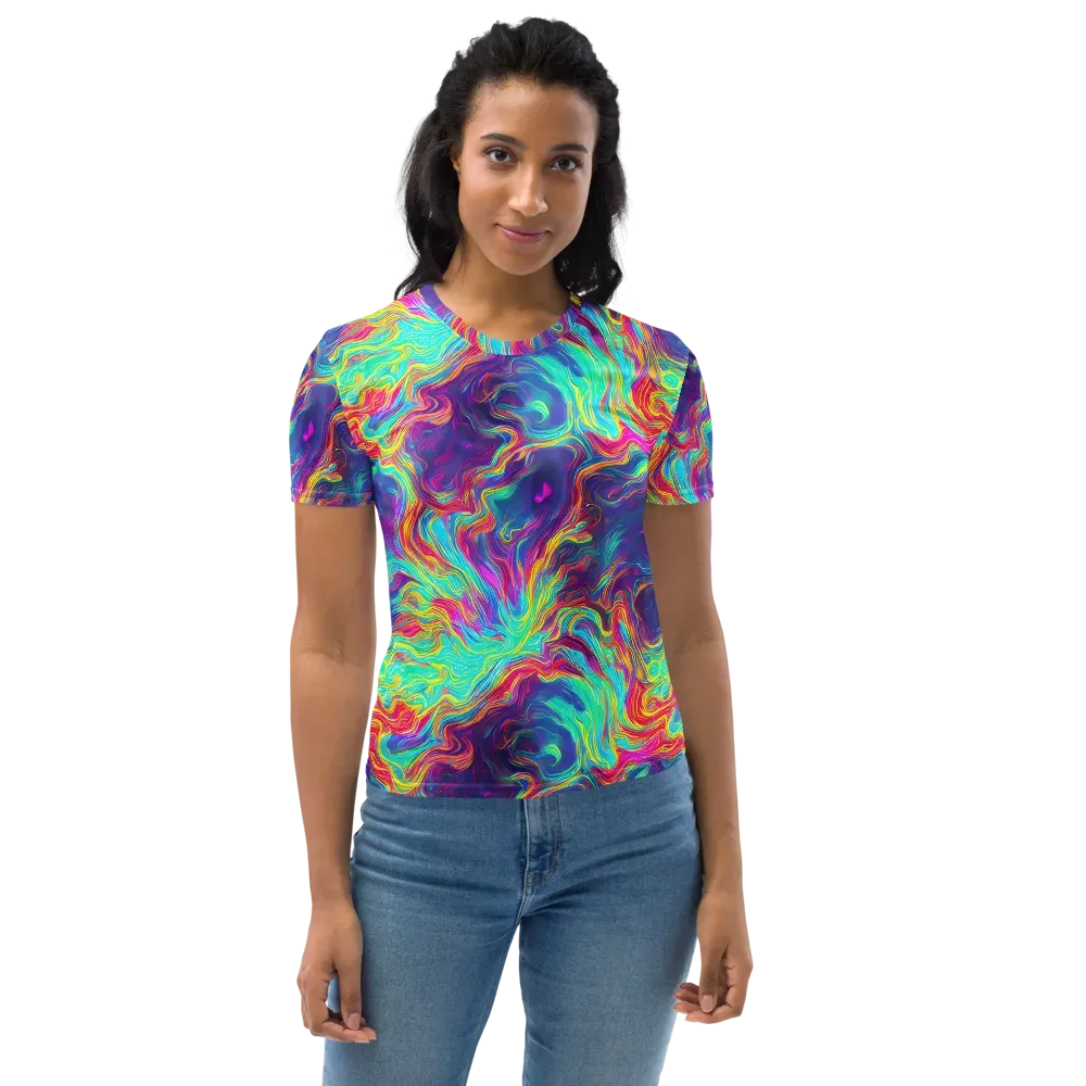 Neon Marbles on Women's Crew Neck T-Shirt — Front