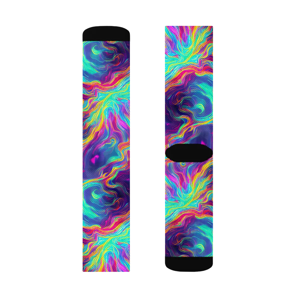 Neon Marbles on Socks — Left Sock