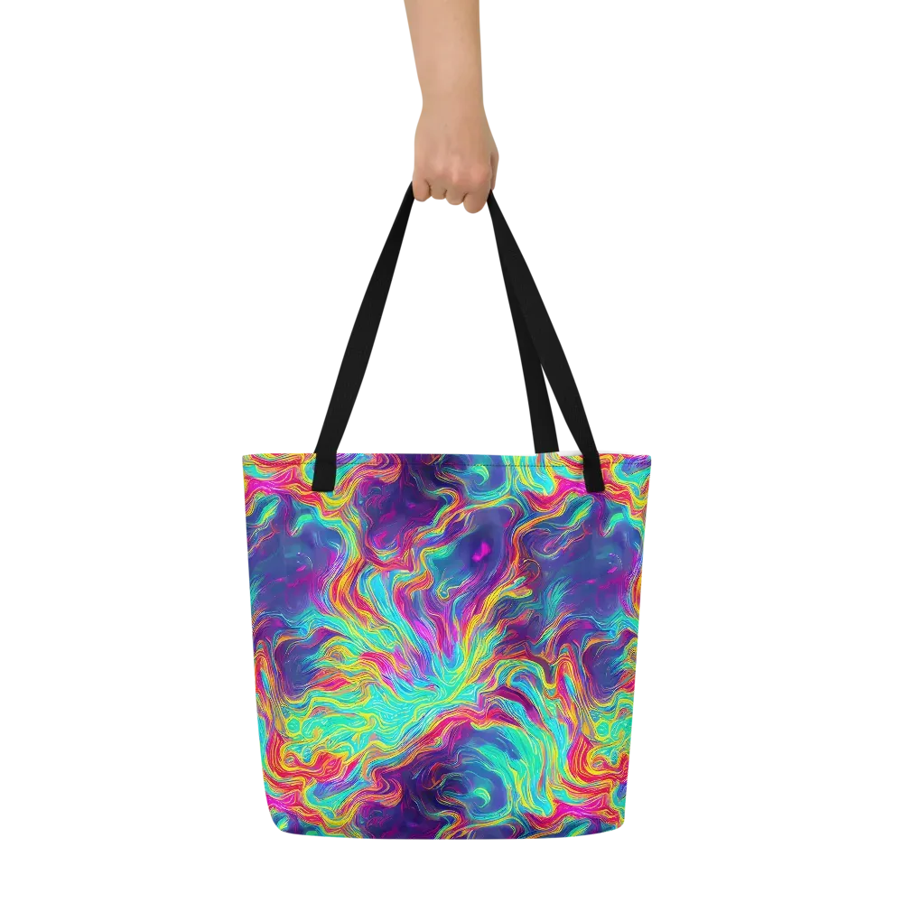 Neon Marbles on Large Tote Bag W/ Pocket — Front