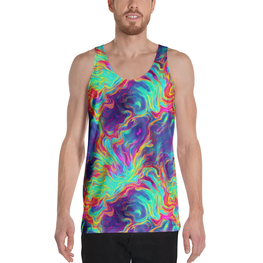 Neon Marbles on Men's Tank Top — Front
