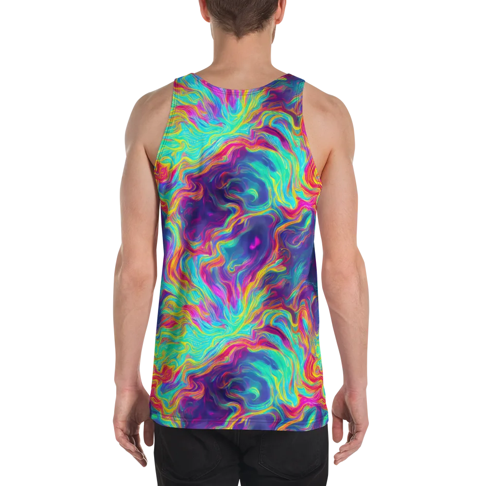 Neon Marbles on Men's Tank Top — Back