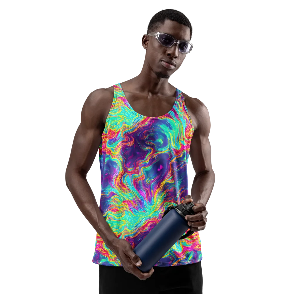 Neon Marbles on Men's Tank Top — Front