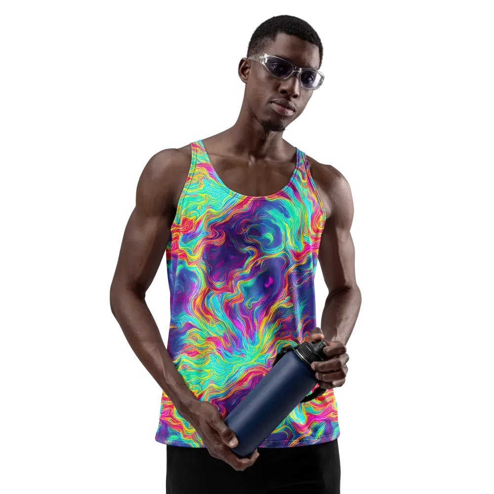Neon Marbles on Men's Tank Top — Front