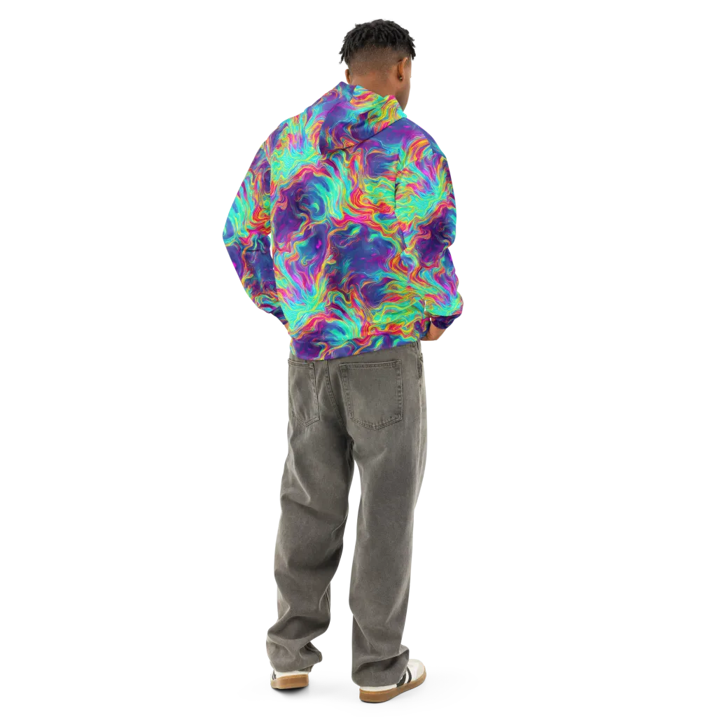 Neon Marbles on Cotton Hoodie — Back