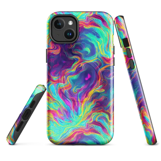 Neon Marbles on a MagSafe Tough Case for iPhone®