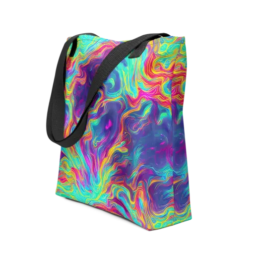 Neon Marbles on a Tote Bag