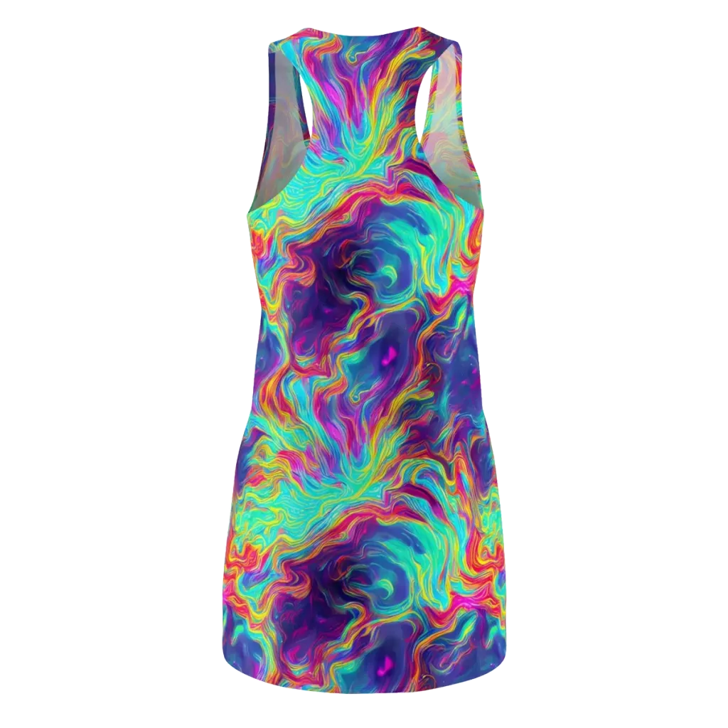 Neon Marbles on Racerback Dress — Back