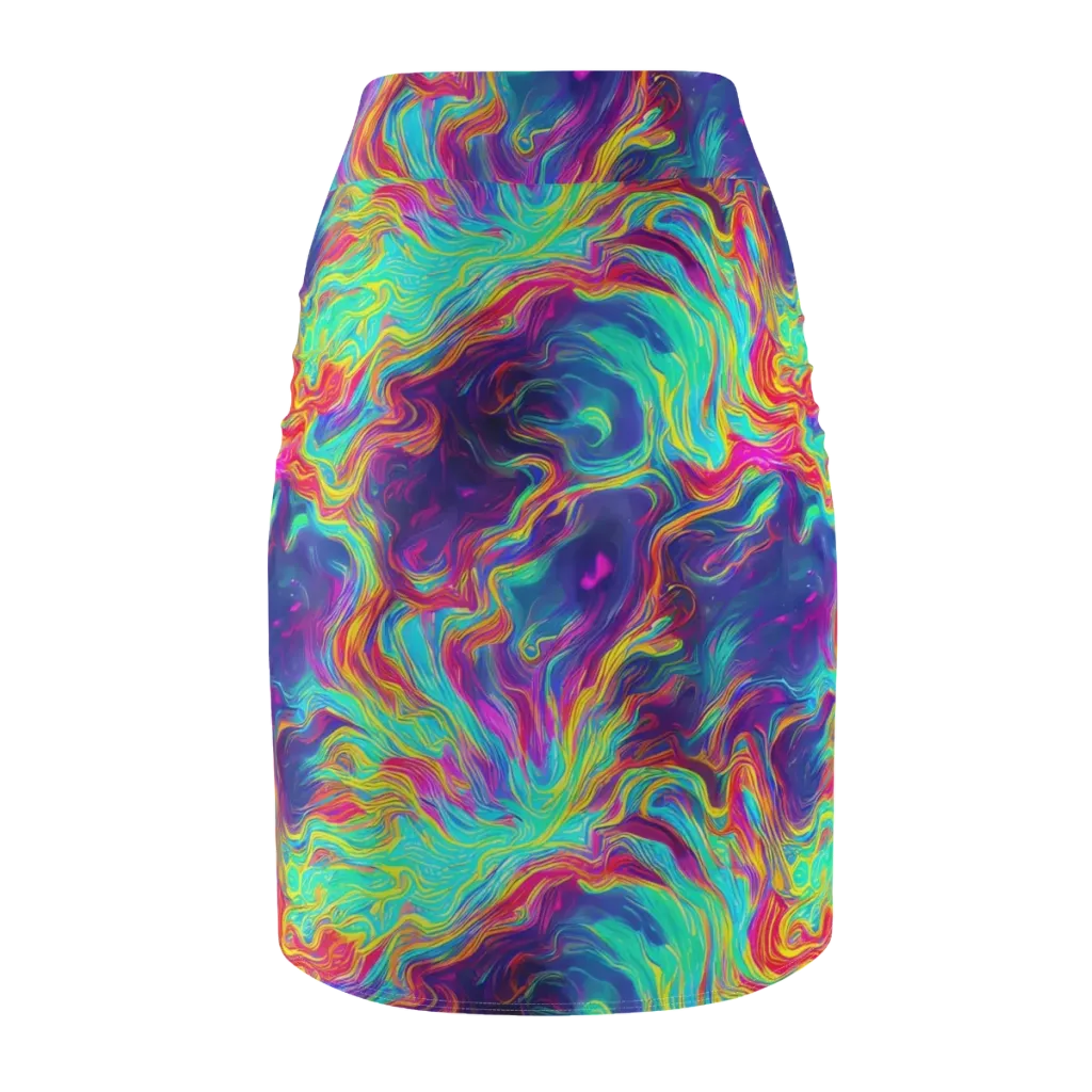 Neon Marbles on Pencil Skirt — Back