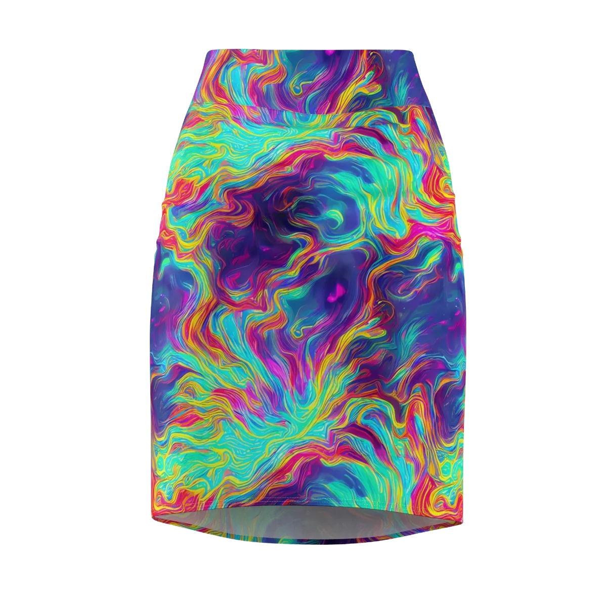 Neon Marbles on Pencil Skirt — Front