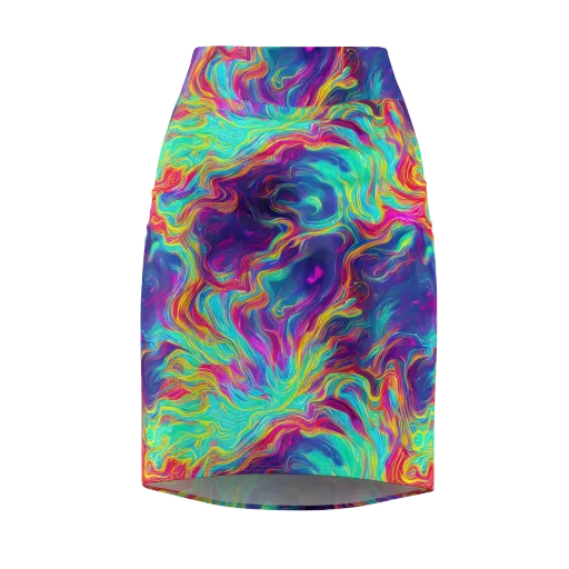 Neon Marbles on a Pencil Skirt