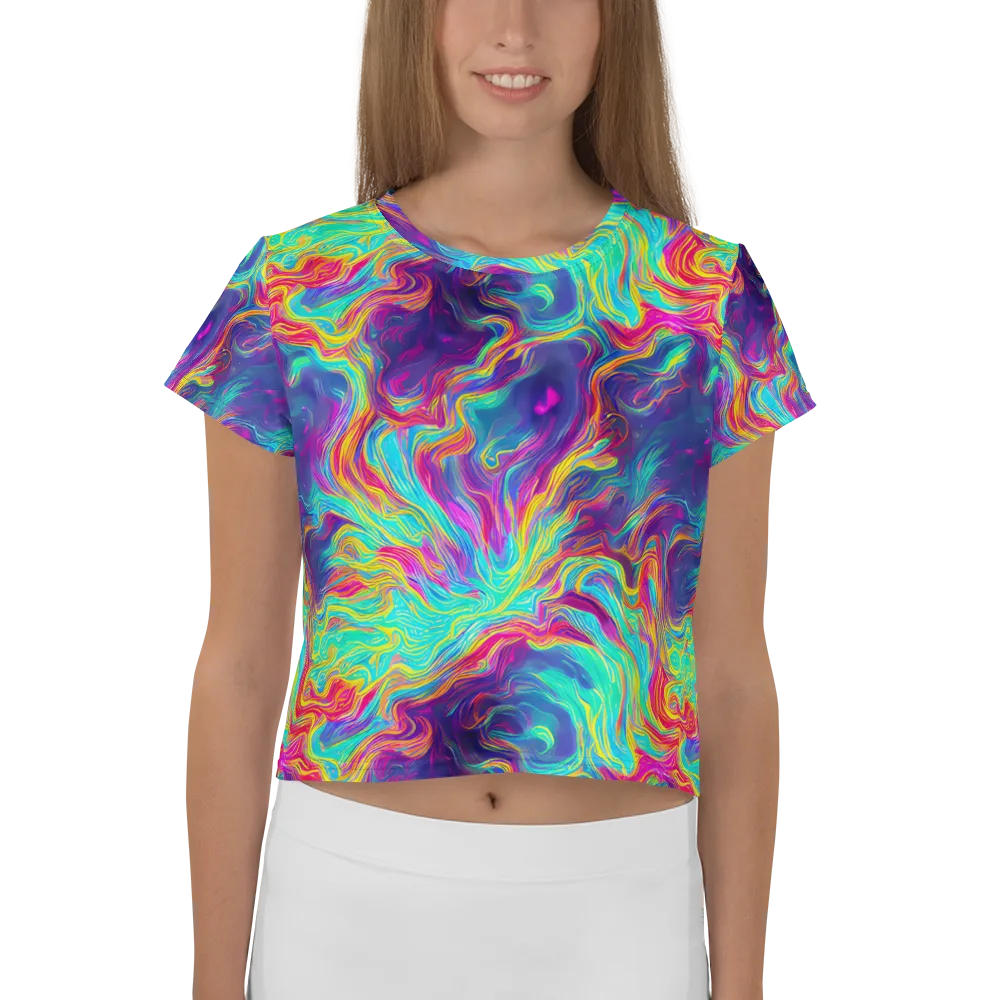 Neon Marbles on Crop Tee — Front
