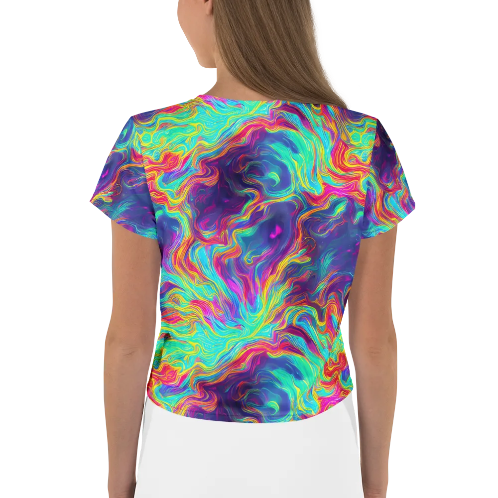 Neon Marbles on Crop Tee — Back