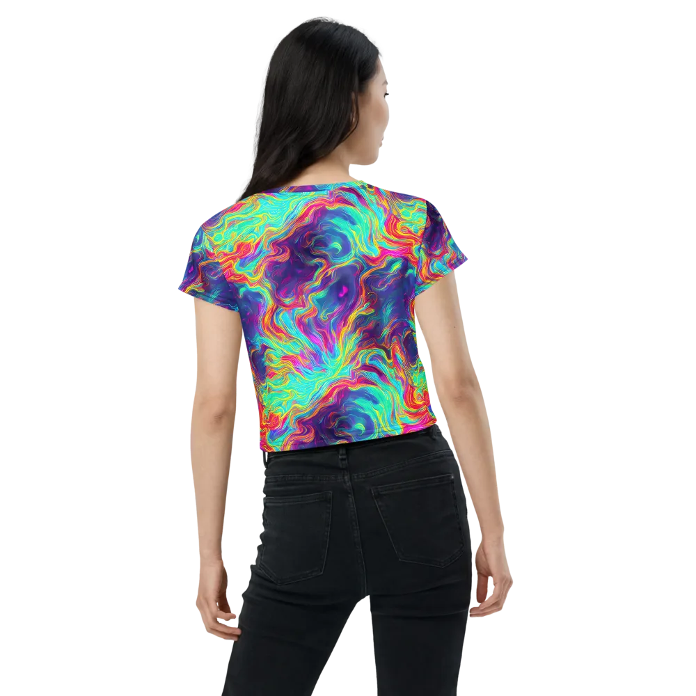 Neon Marbles on Crop Tee — Back