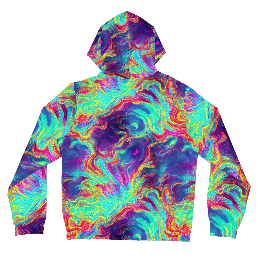 Neon Marbles on Women's Full-Zip Hoodie — Back