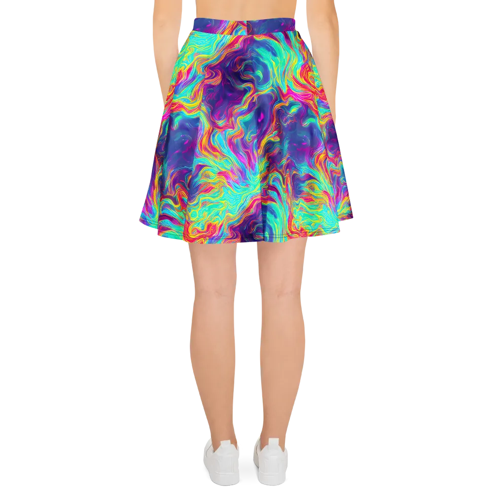 Neon Marbles on Skater Skirt — Back