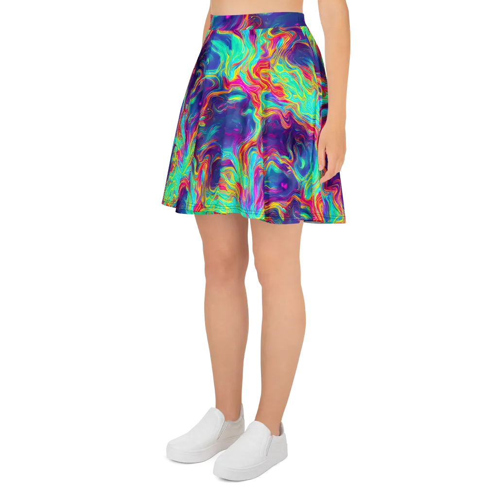 Neon Marbles on Skater Skirt — Left