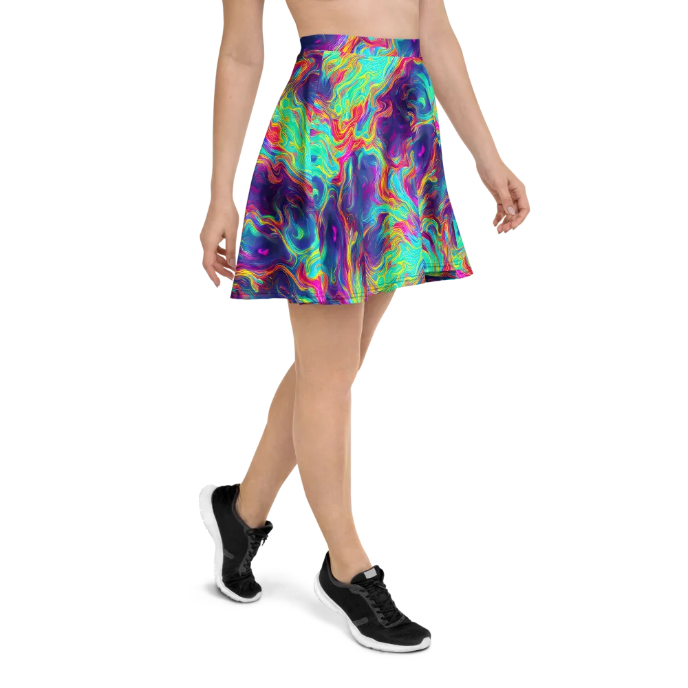 Neon Marbles on Skater Skirt — Right