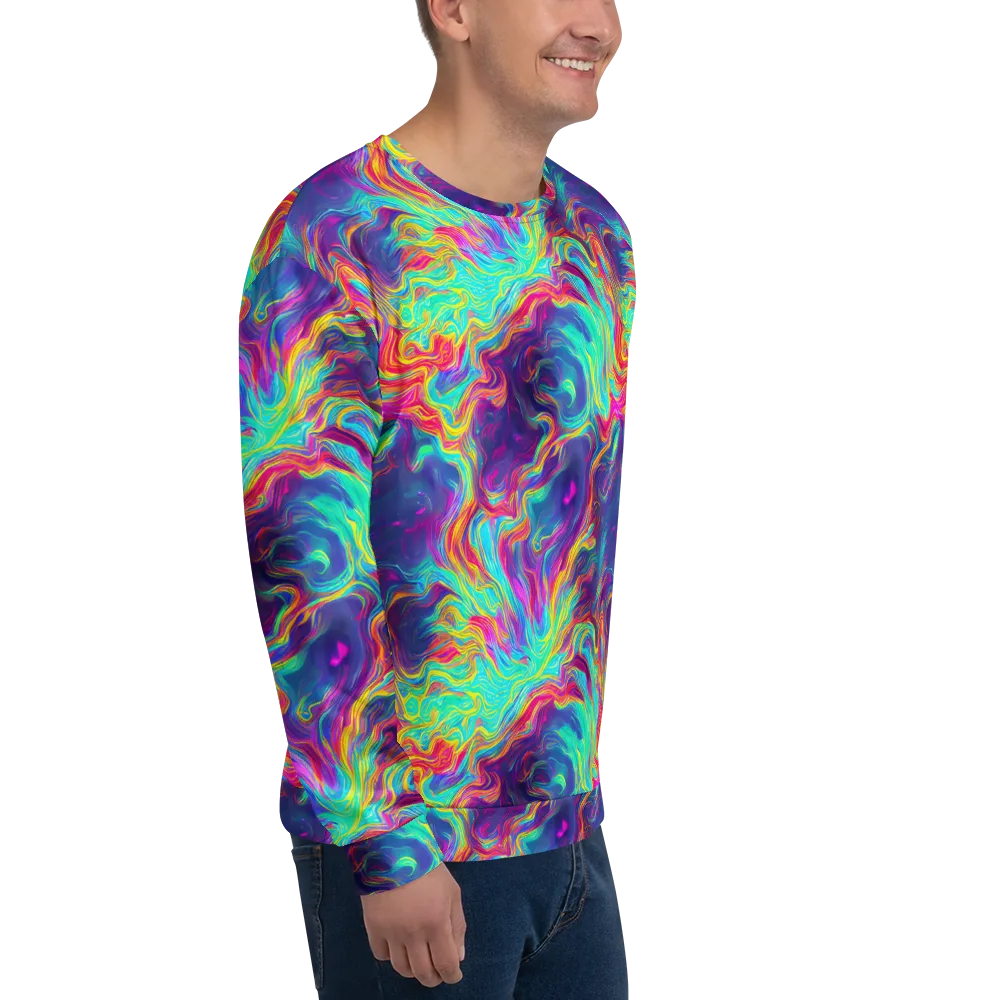 Neon Marbles on Sweatshirt — Right Front