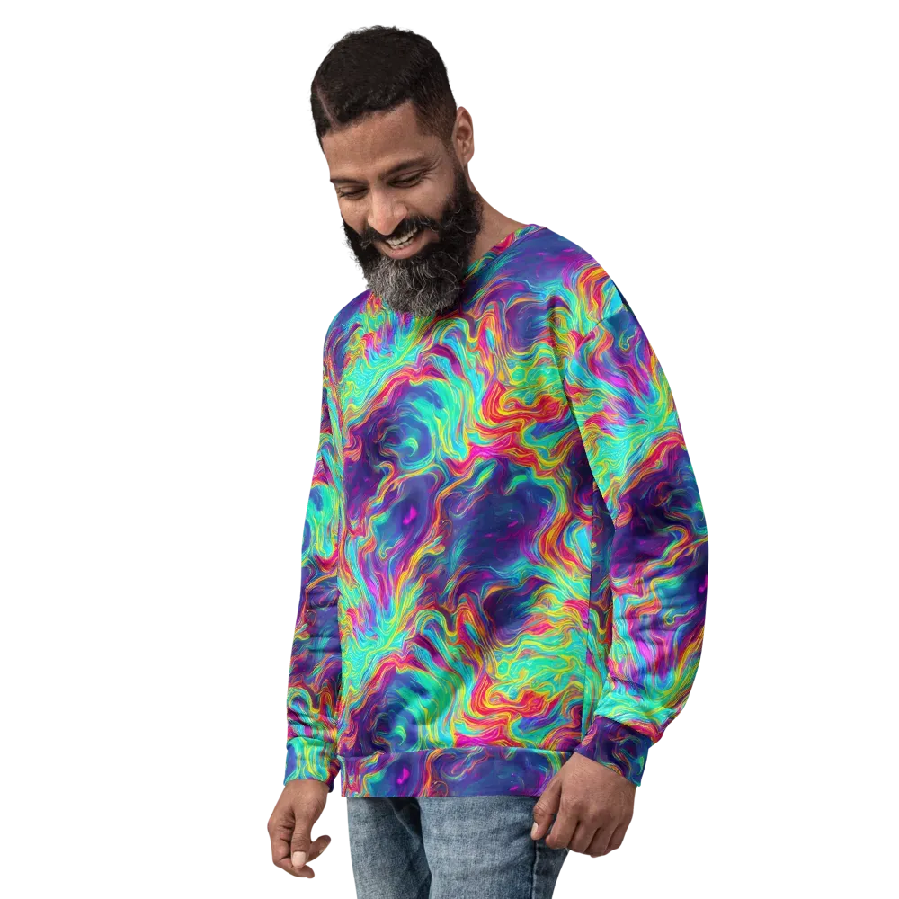 Neon Marbles on Sweatshirt — Left Front