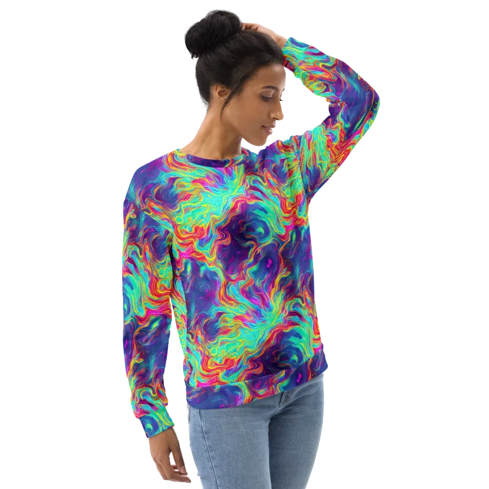 Neon Marbles on Sweatshirt — Right Front