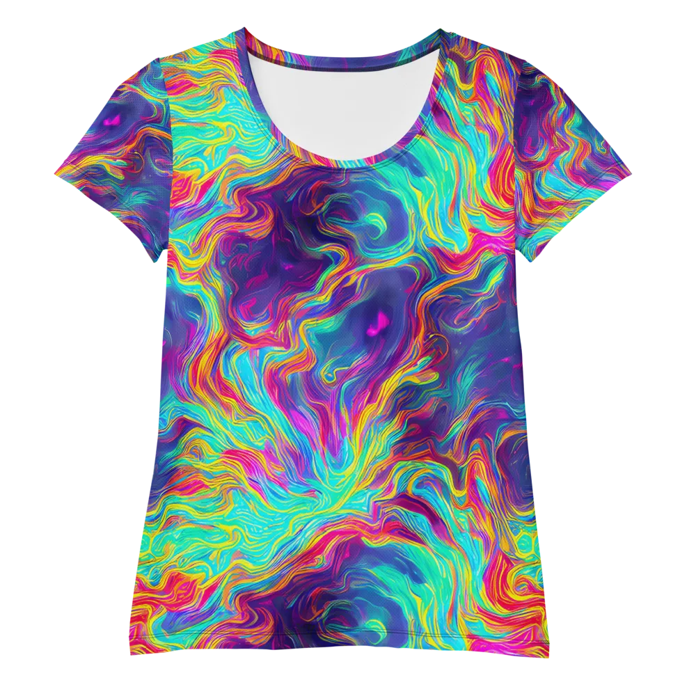 Neon Marbles on Women's Athletic T-Shirt — Front