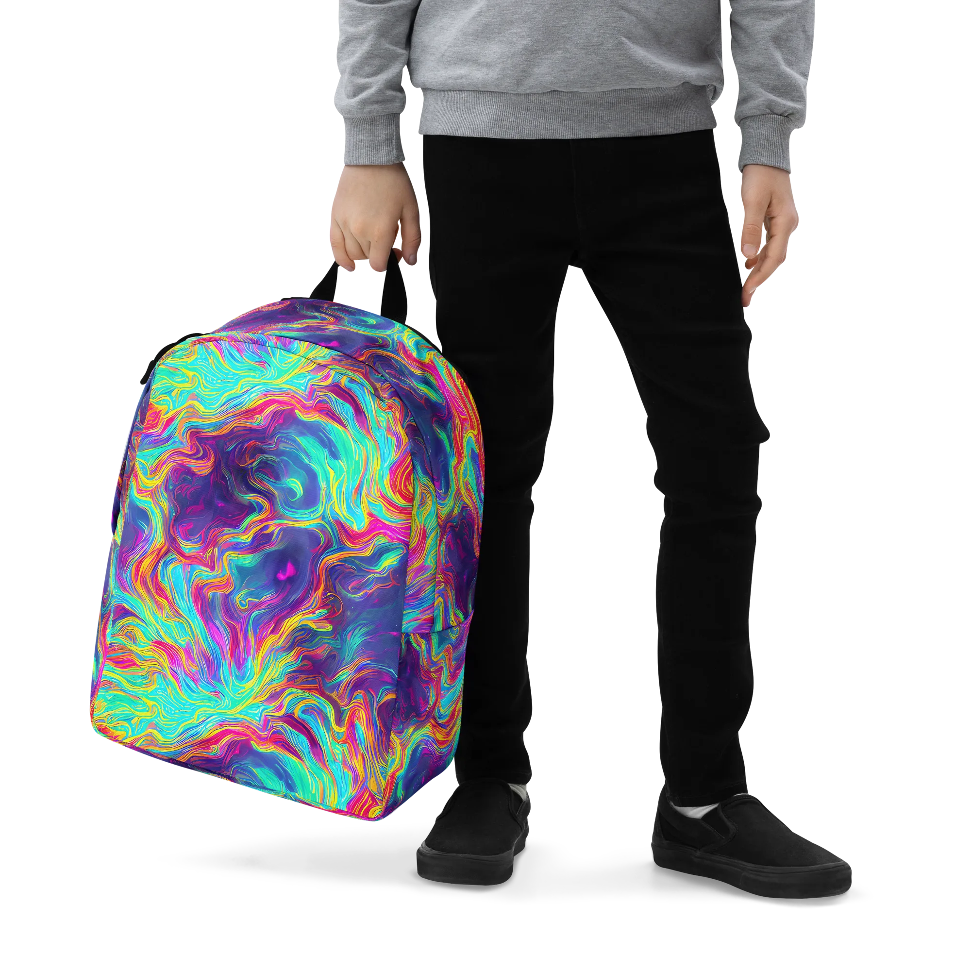 Neon Marbles on Minimalist Backpack — Zoomed-in