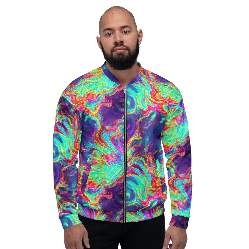 Neon Marbles on Bomber Jacket — Front