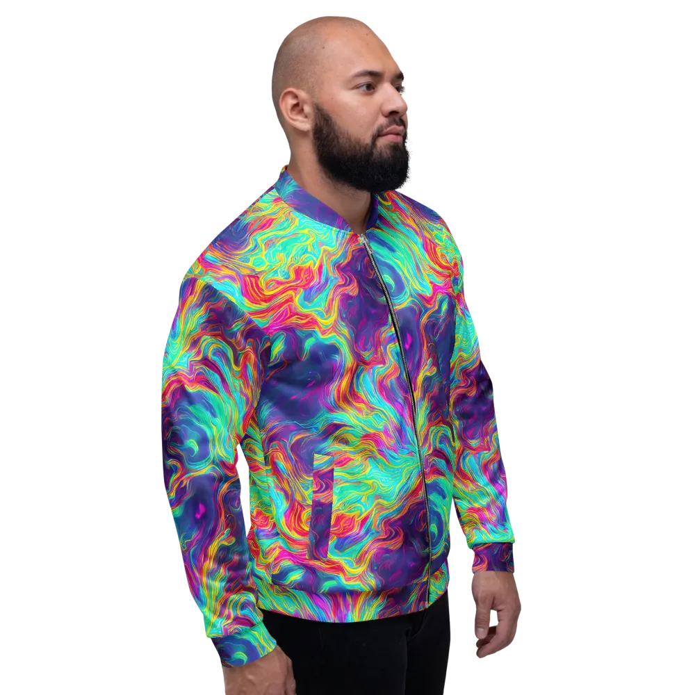 Neon Marbles on Bomber Jacket — Right