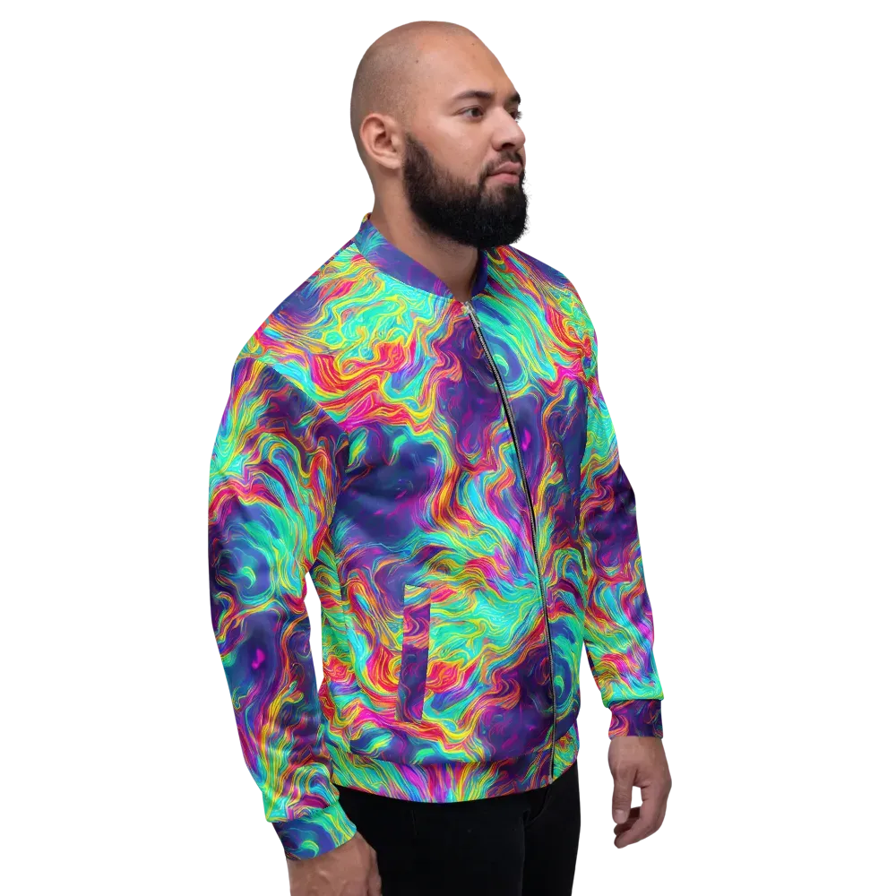 Neon Marbles on Bomber Jacket — Right