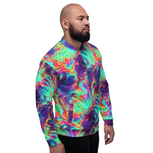 Neon Marbles on a Bomber Jacket