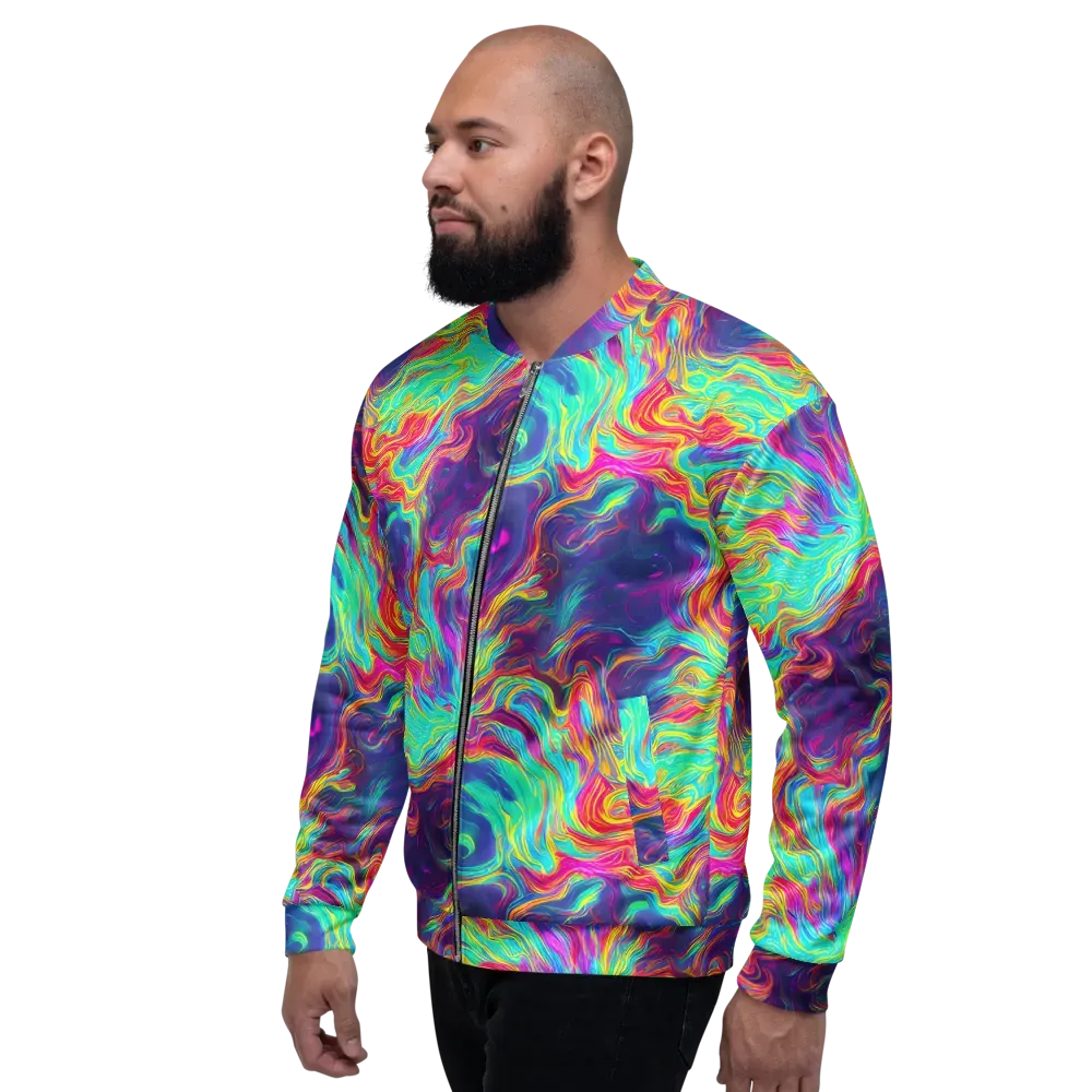 Neon Marbles on Bomber Jacket — Left