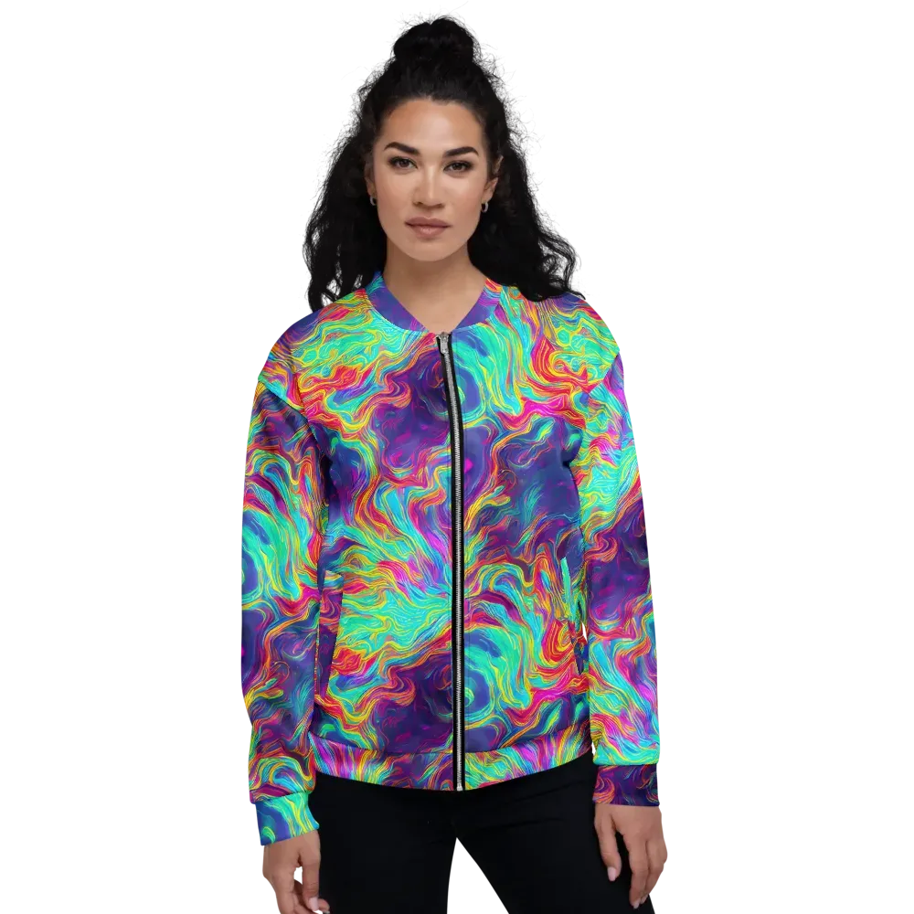 Neon Marbles on Bomber Jacket — Front