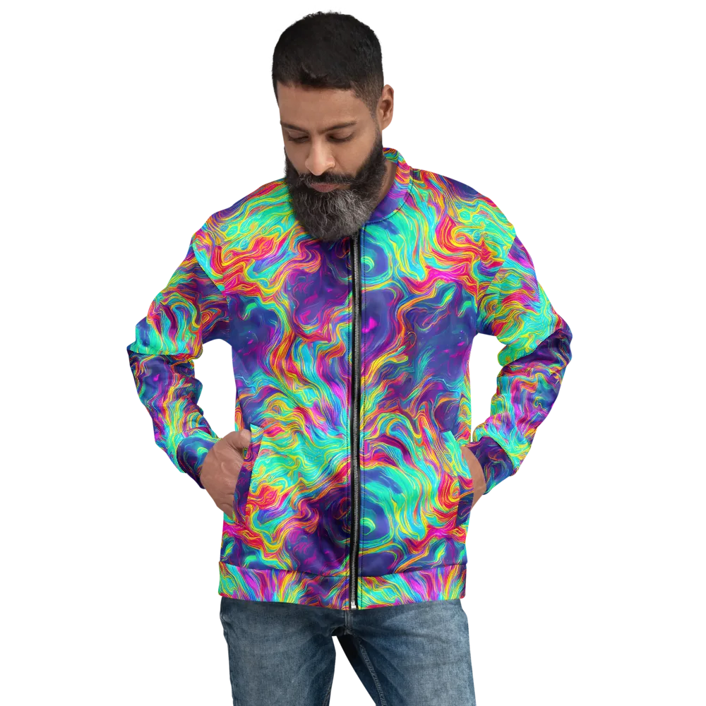 Neon Marbles on Bomber Jacket — Front